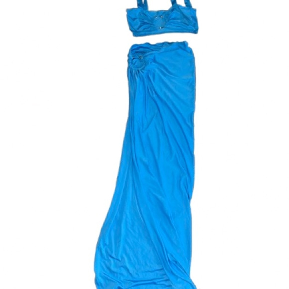 ⚠️ CLEARANCE 
Vibrant Blue Maxi Skirt Set for Women - Picture 2 of 3